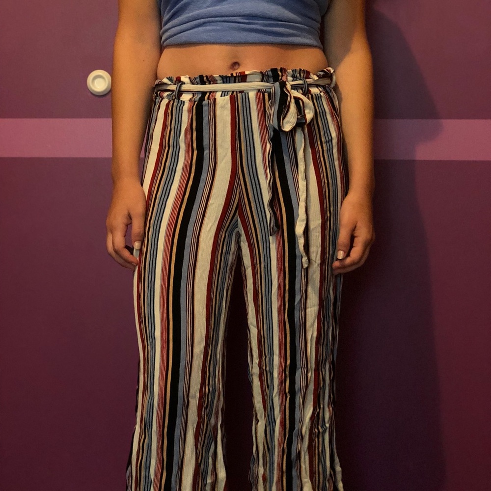 Striped Forever 21 Wide-Leg Pants